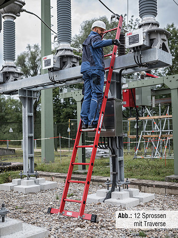 MUNK Günzburger Sprossen-Anlegeleiter GFK ohne Traverse / 8 Sprossen