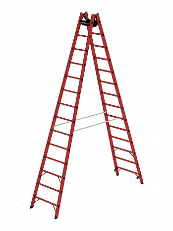 MUNK Günzburger Sprossen-Stehleiter GFK / 2x14 Sprossen