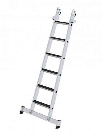 MUNK Günzburger Stufen-Glasreinigerleiter mit clip-step R13 / Einzelteil: Unterteil mit nivello-Traverse / 6 Stufen / gemäß TRBS 2121-2