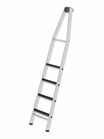 MUNK Günzburger Stufen-Glasreinigerleiter mit clip-step R13 / Einzelteil: Oberteil mit Laufrolle / 4 Stufen / gemäß TRBS 2121-2