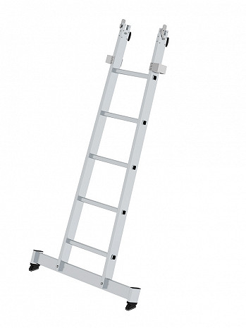 MUNK Günzburger Sprossen-Glasreinigerleiter Unterteil mit nivello®-Traverse / 5 Sprossen