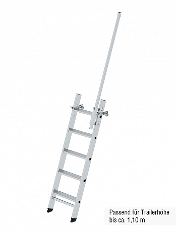 MUNK Günzburger Stufen-Anlegeleiter LKW / 5 Stufen mit Ausstiegsholm rechts inkl. Magnet-Montagesatz