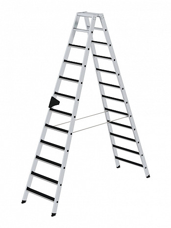 MUNK Günzburger Doppel-Stehleiter mit clip-step / 2x12 Stufen / gemäß TRBS 2121-2