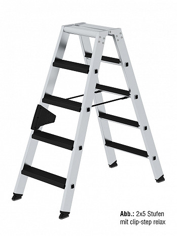 MUNK Günzburger Doppel-Stehleiter mit clip-step relax / 2x12 Stufen / gemäß TRBS 2121-2