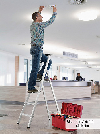 MUNK Günzburger Stufen-Stehleiter ML 5 Stufen