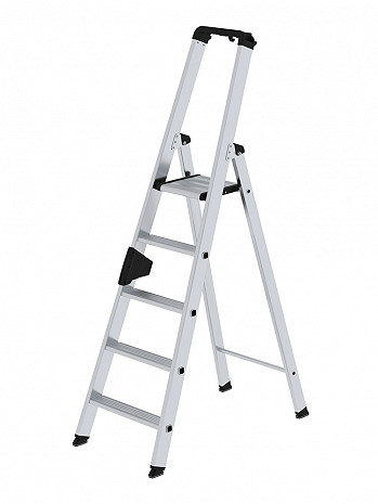 MUNK Günzburger Stufen-Stehleiter einseitig begehbar / 5 Stufen / gemäß TRBS 2121-2