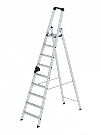 MUNK Günzburger Stufen-Stehleiter einseitig begehbar / 9 Stufen / gemäß TRBS 2121-2