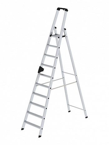 MUNK Günzburger Stufen-Stehleiter einseitig begehbar / 10 Stufen / gemäß TRBS 2121-2