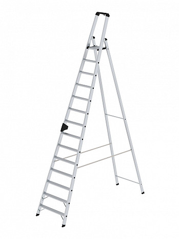 MUNK Günzburger Stufen-Stehleiter einseitig begehbar / 14 Stufen / gemäß TRBS 2121-2