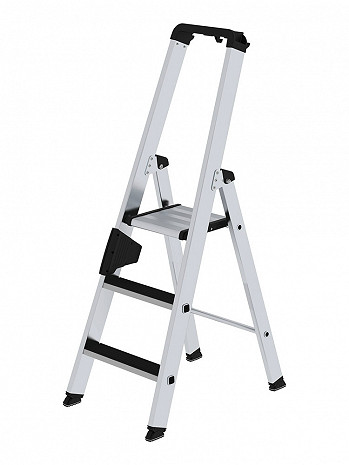 MUNK Günzburger Stufen-Stehleiter einseitig begehbar mit clip-step / 3 Stufen / gemäß TRBS 2121-2