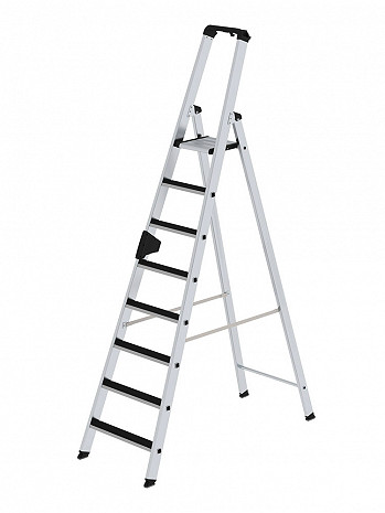 MUNK Günzburger Stufen-Stehleiter einseitig begehbar mit clip-step / 8 Stufen / gemäß TRBS 2121-2