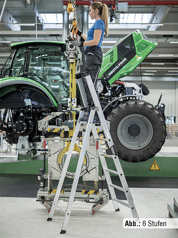 MUNK Günzburger Stufen-Stehleiter einseitig begehbar / 8 Stufen / gemäß TRBS 2121-2