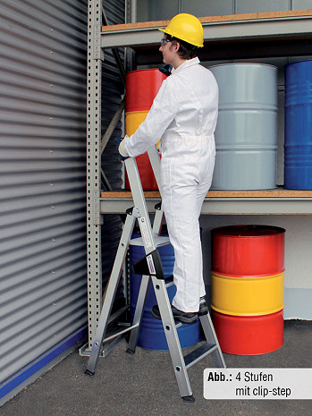 MUNK Günzburger Stufen-Stehleiter einseitig begehbar / 8 Stufen / gemäß TRBS 2121-2