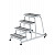 MUNK Günzburger Arbeitspodest starr mit Rollen / Stufenbelag: Stahl-Gitterrost / 4 Stufen