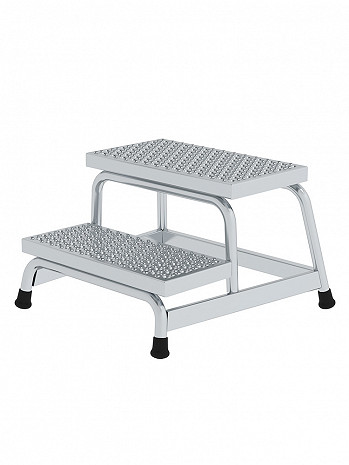 MUNK Günzburger Arbeitspodest starr / Stufenbelag: Aluminium-Lochblech R13 / 2 Stufen