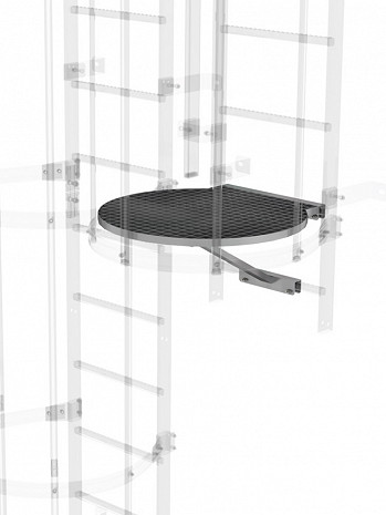 MUNK Günzburger Umsteigeplattform zwischen Leiterzügen Ø 700 mm / Material: Stahl verzinkt