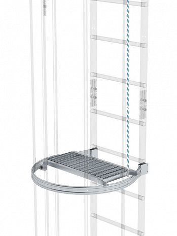 MUNK Günzburger Zwischenplattform, klappbar / Material: Aluminium blank