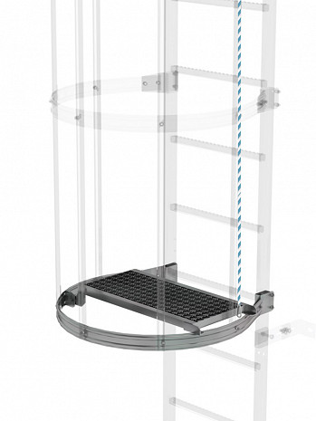 MUNK Günzburger Zwischenplattform, klappbar / Material: Stahl verzinkt