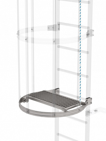 MUNK Günzburger Zwischenplattform, klappbar / Material: Edelstahl