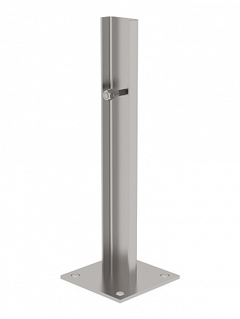 MUNK Günzburger Fußplatte - Bodenbefestigung für Steigleitern / Material: Edelstahl