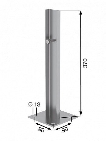 MUNK Günzburger Fußplatte - Bodenbefestigung für Steigleitern / Material: Edelstahl