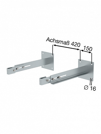 MUNK Günzburger Sonderwandhalter 500-600 mm für Steigleitern / Material: Stahl verzinkt / 2er-Set