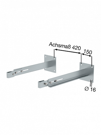 MUNK Günzburger Sonderwandhalter 600-700 mm für Steigleitern / Material: Stahl verzinkt / 2er-Set