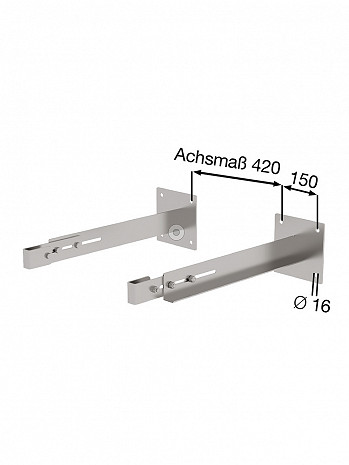 MUNK Günzburger Sonderwandhalter 600-700 mm für Steigleitern / Material: Edelstahl / 2er-Set