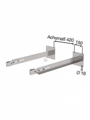 MUNK Günzburger Sonderwandhalter 800-900 mm für Steigleitern / Material: Edelstahl / 2er-Set