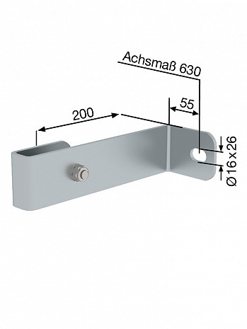 MUNK Günzburger Wandhalter, starr 200 mm für Steigleitern / Material: Stahl verzinkt