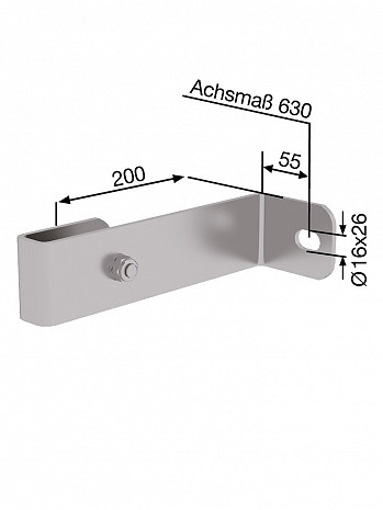 MUNK Günzburger Wandhalter, starr 200 mm für Steigleitern / Material: Edelstahl