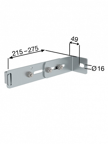 MUNK Günzburger Wandhalter mit Klemmbügel, verstellbar 215-275 mm für Steigleitern / Material: Stahl verzinkt