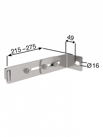 MUNK Günzburger Wandhalter mit Klemmbügel, verstellbar 215-275 mm für Steigleitern / Material: Edelstahl
