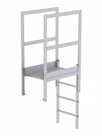 MUNK Günzburger Attika-Überstieg für Steigleitern / Länge: 1000 mm / Material: Aluminium eloxiert