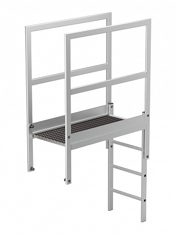 MUNK Günzburger Attika-Überstieg für Steigleitern / Länge: 1200 mm / Material: Aluminium eloxiert