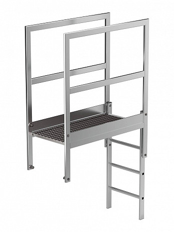 MUNK Günzburger Attika-Überstieg für Steigleitern / Länge: 1200 mm / Material: Aluminium blank