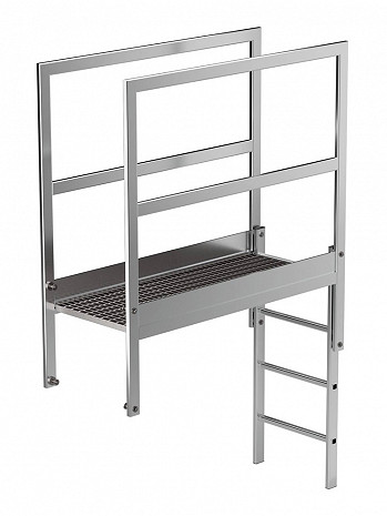 MUNK Günzburger Attika-Überstieg für Steigleitern / Länge: 1400 mm / Material: Aluminium blank