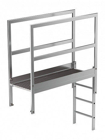 MUNK Günzburger Attika-Überstieg für Steigleitern / Länge: 1600 mm / Material: Aluminium blank