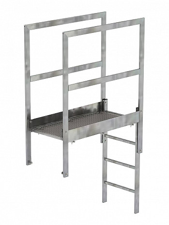 MUNK Günzburger Attika-Überstieg für Steigleitern / Länge: 1400 mm / Material: Stahl verzinkt