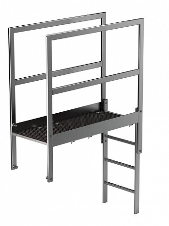 MUNK Günzburger Attika-Überstieg für Steigleitern / Länge: 1400 mm / Material: Edelstahl