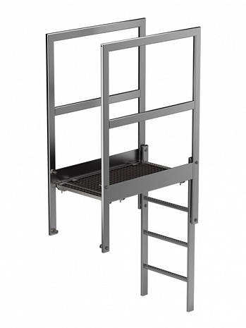 MUNK Günzburger Attika-Überstieg für Steigleitern / Länge: 1000 mm / Material: Edelstahl