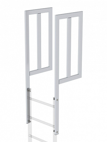 MUNK Günzburger Ausstiegsholm mit Geländeransatz / Material: Aluminium blank