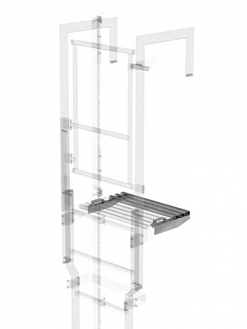 MUNK Günzburger Ausstiegstritt Erweiterung / Breite: 605 mm / Material: Stahl verzinkt