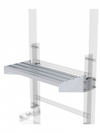 MUNK Günzburger Ausstiegstritt für Steigleitern / Spaltmaß: 250 mm / Material: Aluminium blank