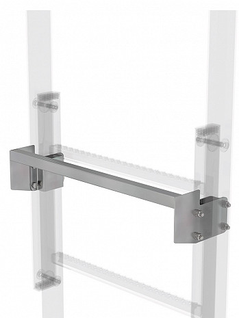 MUNK Günzburger Ausstiegstritt für Steigleitern / Spaltmaß: 100 mm / Material: Stahl verzinkt