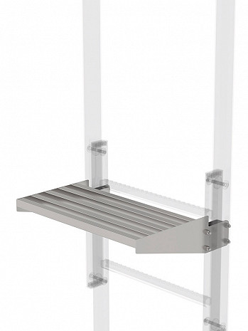 MUNK Günzburger Ausstiegstritt für Steigleitern / Spaltmaß: 300 mm / Material: Edelstahl