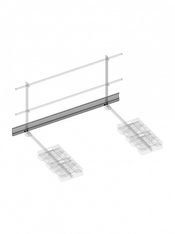 MUNK Günzburger Fußleiste für Ausstiegsgeländer seitlich 2 m mit Ballast freistehend