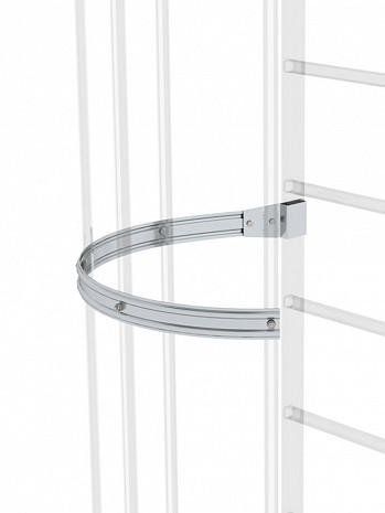 MUNK Günzburger Rückenschutzbügel seitlicher Ausstieg für Steigleitern / Material: Aluminium blank