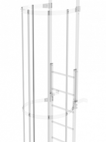 MUNK Günzburger Rückenschutzstrebe 3000 mm für Steigleitern / Material: Stahl verzinkt / Stahl feuerverzinkt