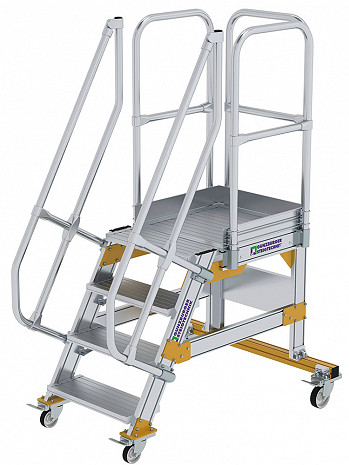 MUNK Günzburger Plattformtreppe 60 Grad, fahrbar - 4 Stufen / Stufenbreite: 0,60 m